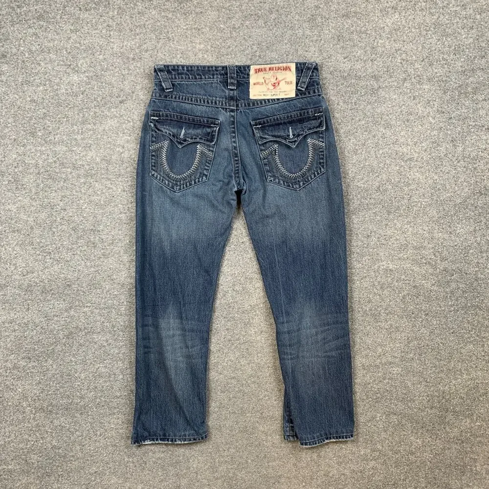 True Religion Jeans Men 32 Ricky Straight Fit Super T Stretch Cotton Denim *READ